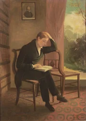 Keats in Wentworth Place, nach einem Gemälde von Joseph Severn (1793-1879), 1933